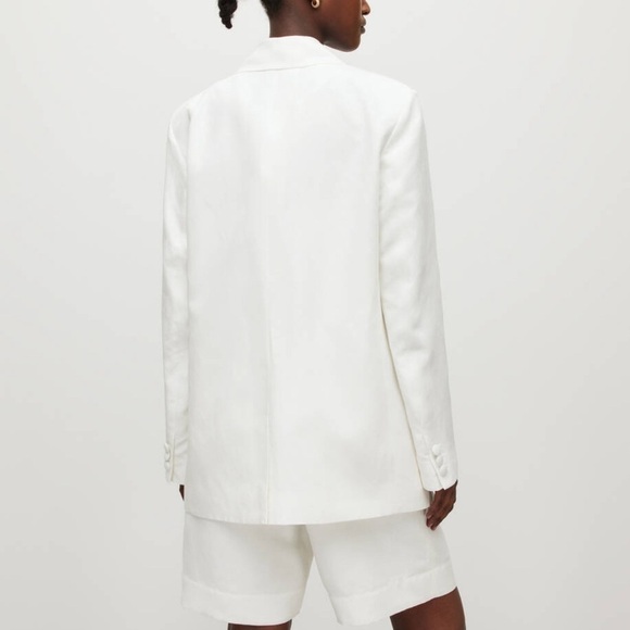 NWT ALLSAINT Petra Linen Blend White Oversized Blazer in Size 4 - Picture 4 of 17